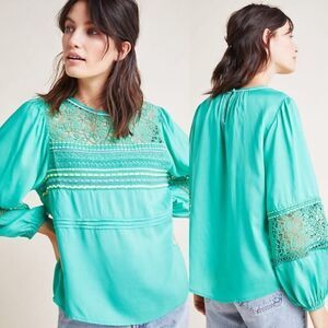 Anthropologie Bl^nk London Sunshine Peasant Top size XS